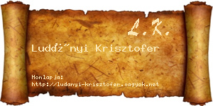 Ludányi Krisztofer névjegykártya