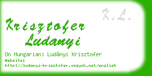 krisztofer ludanyi business card